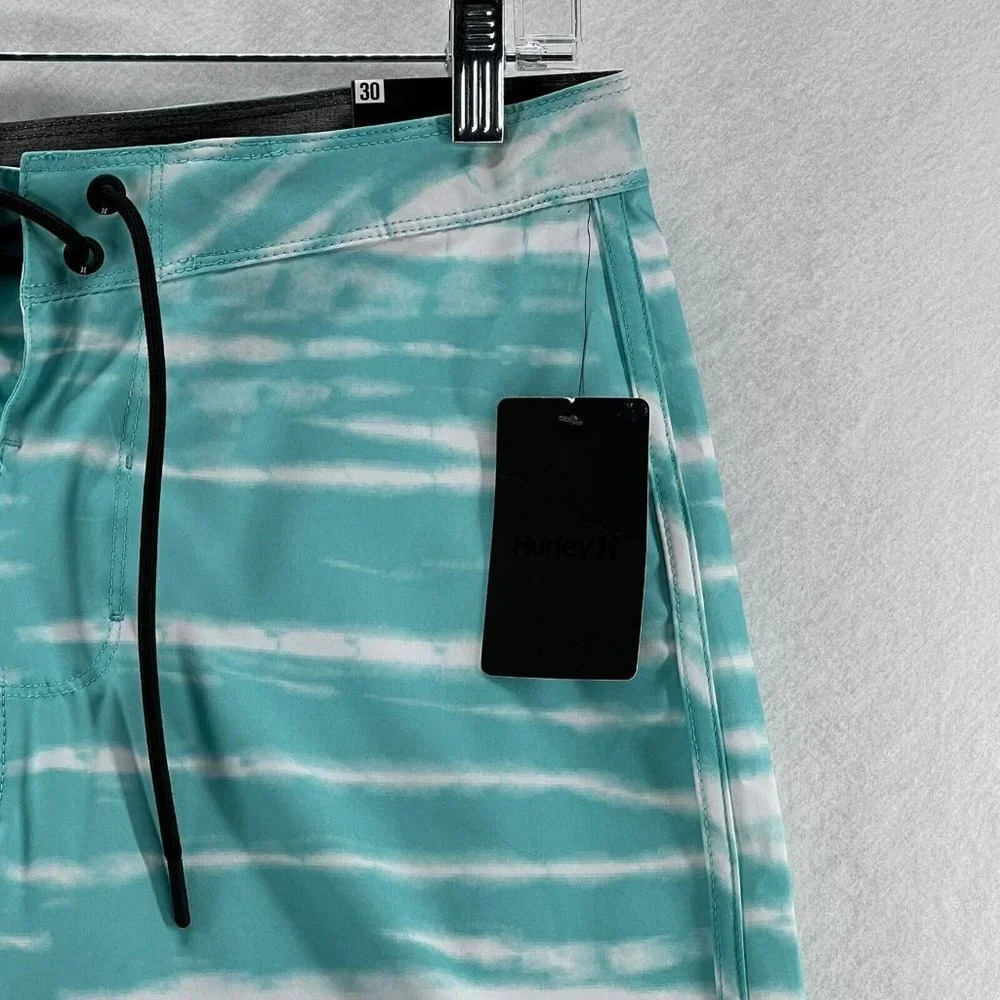 Hurley Boardshorts Mens Sz 30 Printed Drawstring Stretch Swim Surf Aurora Green - Picture 3 of 8